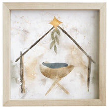 Load image into Gallery viewer, Watercolor Manger Rustic Frame