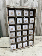 Load image into Gallery viewer, Sparkly Winter Paper with Stamped Game Pieces in ROUGH Painted Crate Calendar