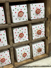 Load image into Gallery viewer, Holiday Dot + Bingo Pieces in 7 Up Crate Calendar