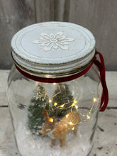 Load image into Gallery viewer, Pickle/Sugar Jar with Deer, Velvet Robbon