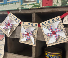 Load image into Gallery viewer, BINGO banner, gingham pinwheels
