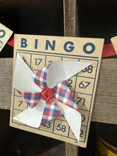 Load image into Gallery viewer, BINGO banner, gingham pinwheels
