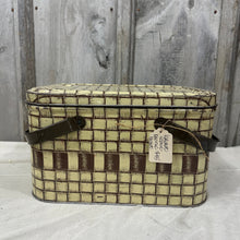 Load image into Gallery viewer, Basket Weave Metal Picnic Basket
