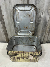 Load image into Gallery viewer, Basket Weave Metal Picnic Basket
