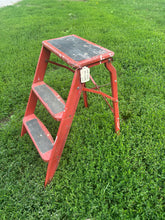 Load image into Gallery viewer, Red Metal Step Stool {LOCAL PICK UP ONLY}
