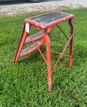 Load image into Gallery viewer, Red Metal Step Stool {LOCAL PICK UP ONLY}
