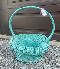 Load image into Gallery viewer, Turquoise Painted Basket
