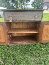 Load image into Gallery viewer, Taupe Milk Paint Washed Cupboard {LOCAL PICK UP ONLY}
