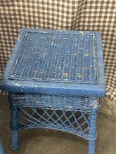 Load image into Gallery viewer, Blue Wicker Chair and Table
