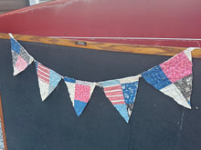 Load image into Gallery viewer, Red, White, Blue Quilt Pennant Garland
