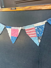 Load image into Gallery viewer, Red, White, Blue Quilt Pennant Garland
