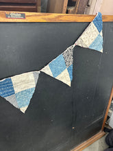 Load image into Gallery viewer, White and Blue Quilt Pennant Garland
