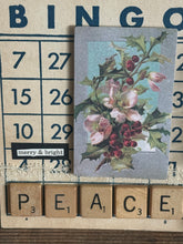Load image into Gallery viewer, Peace BINGO card + White Door Knob Tree
