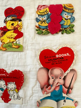 Load image into Gallery viewer, Vintage Valentine Set 3) Baby Animals
