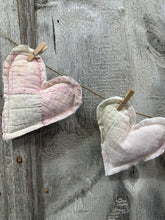 Load image into Gallery viewer, Set 2) Pink Quilt Heart Garland
