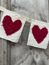 Load image into Gallery viewer, Set 5) Red Chenille Heart banner

