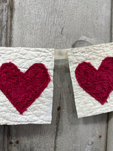 Load image into Gallery viewer, Set 5) Red Chenille Heart banner
