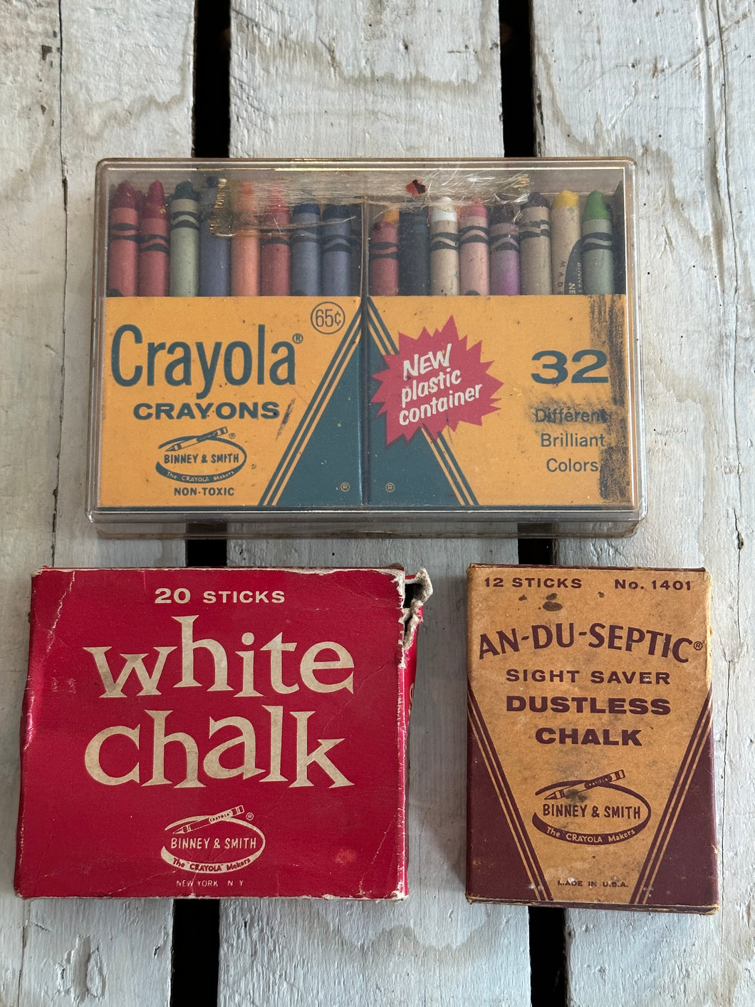 vintage crayons chalk school supplies
