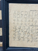 Load image into Gallery viewer, Manuscript Alpha book page in Upcycled Frame
