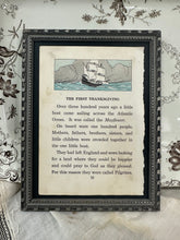 Load image into Gallery viewer, The First Thanksgiving Book Page in Vintage Frame
