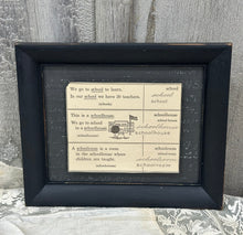 Load image into Gallery viewer, School Terms from Book Page in Upcycled Frame
