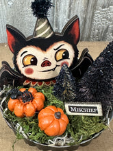 Load image into Gallery viewer, Bat w/Trees + Pumpkins...up to Mischief!
