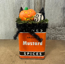 Load image into Gallery viewer, 31 Jack O'Lantern + Trees in Mustard Tin
