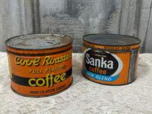 Load image into Gallery viewer, Coffee Cans, Set of 2 {Sanka + Cool Roasters}
