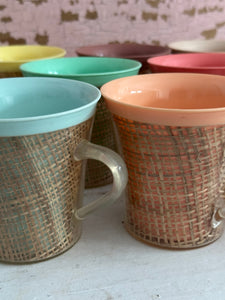 Pastel Basketweave Coffee Cups