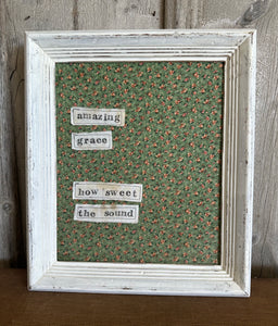 Vintage Fabric Piece in Frame: Amazing Grace