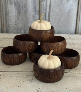 Set of 7 Oak Bowls