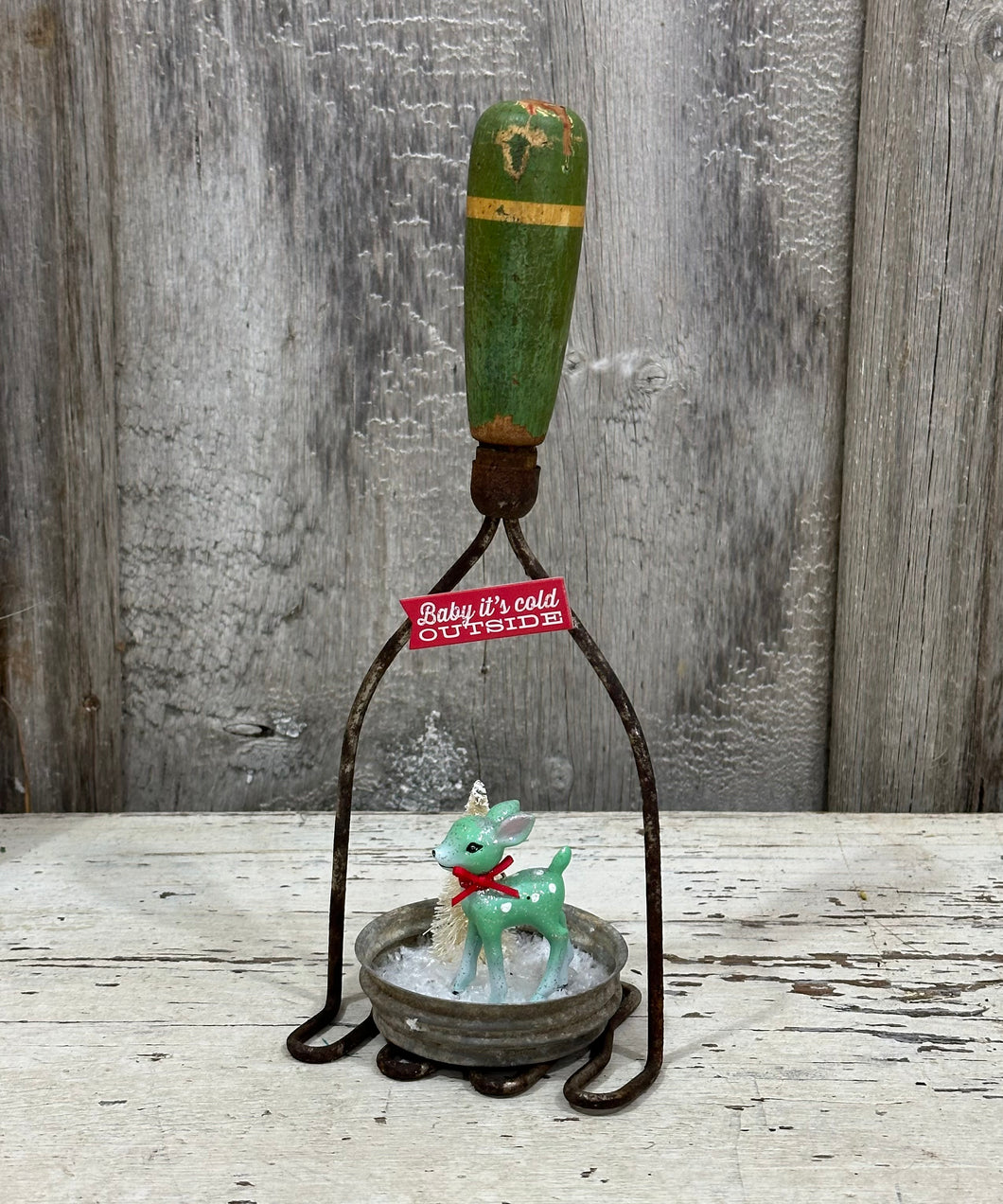 Baby, It's Cold Outside Masher (green reindeer)