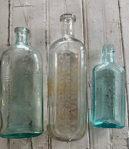 Turquoise + Clear Bottles, Set of Eight