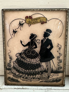 1920's Chicago Souvenir Silhouettes, Set of Two