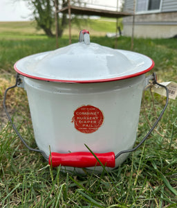 Red Enamel Pail w/Lid