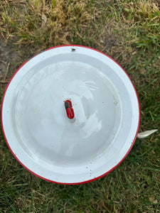 Red Enamel Pail w/Lid