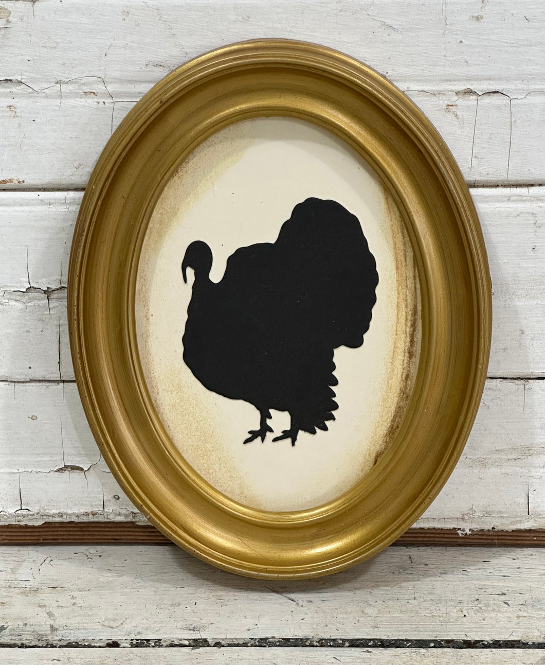 Turkey in Oval Gold Frame