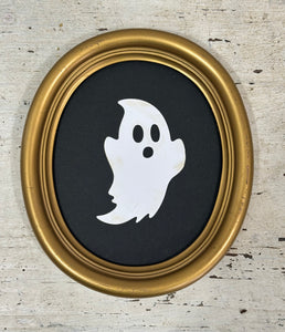 Ghost in Gold Oval Frame