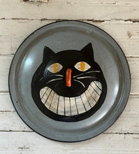 Load image into Gallery viewer, Jack O&#39;Lid 11} Black Cat on Blue-Grey Lid
