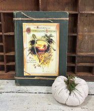 Load image into Gallery viewer, Hearty Thanksgiving Upcycled book- dark green
