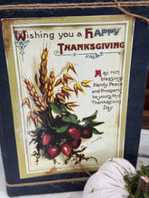 Load image into Gallery viewer, Happy Thanksgiving Upcycled book - blue
