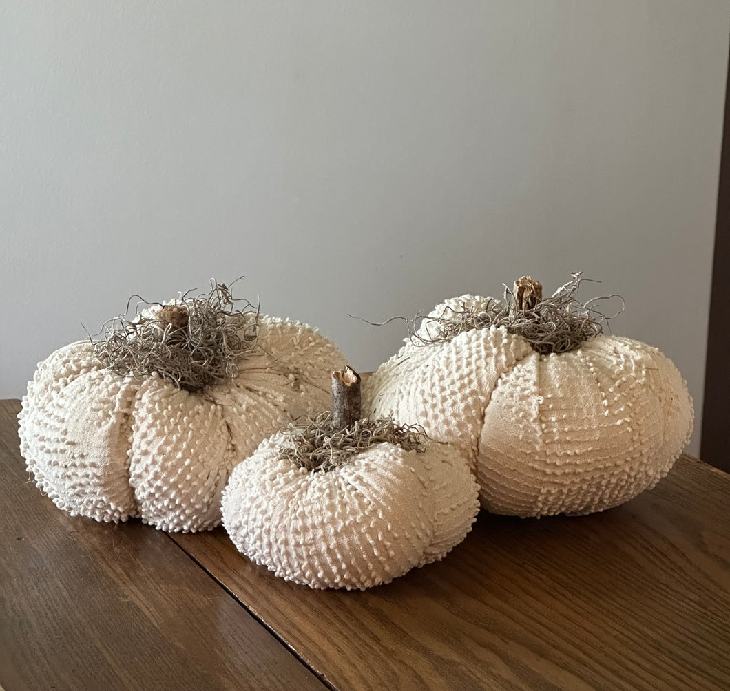 Pumpkin Set 3)  Chenille Set of 3