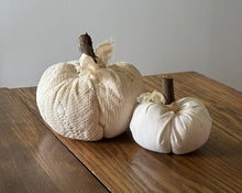 Load image into Gallery viewer, Pumpkin Set 5) Lace + White Fabric Set of 2
