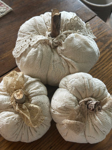 Pumpkin Set 6) Lace + Lace Trim Set of 3