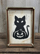 Load image into Gallery viewer, Kitty in Woodgrain Frame
