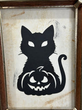 Load image into Gallery viewer, Kitty in Woodgrain Frame
