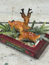 Load image into Gallery viewer, 2 Vintage Deer on Tobacco Tin {Winter Wishes}
