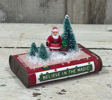 Load image into Gallery viewer, Santa + Trees on Tobacco Tin {Believe in the Magic}
