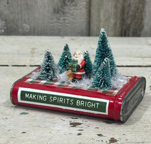 Load image into Gallery viewer, Santa + Trees on Tobacco Tin {Making Spirits Bright}
