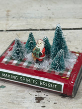 Load image into Gallery viewer, Santa + Trees on Tobacco Tin {Making Spirits Bright}
